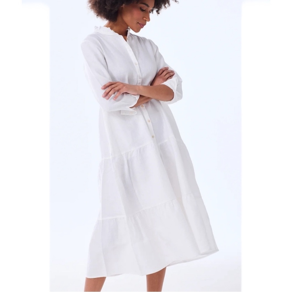 Alice Walk - The Linen Tiered Midi Dress - XS